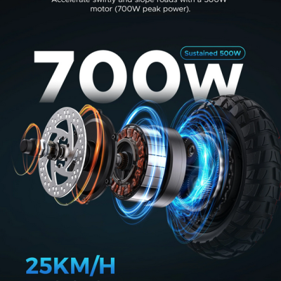 Motor de cubo potente para veículo elétrico com texto informativo