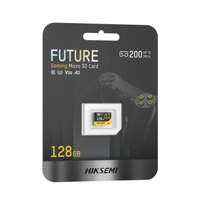 Cartão micro SD para gaming FUTURE 128GB da HIKSEMI em embalagem preta