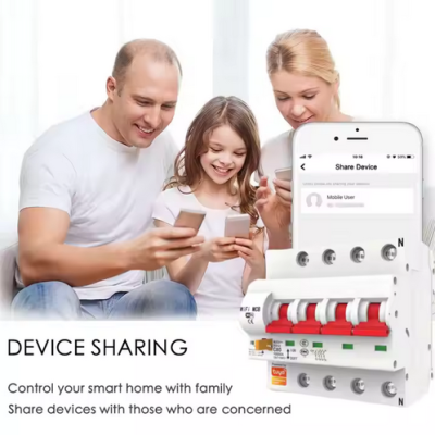 Disjuntor inteligente com família e aplicação móvel para controlo doméstico