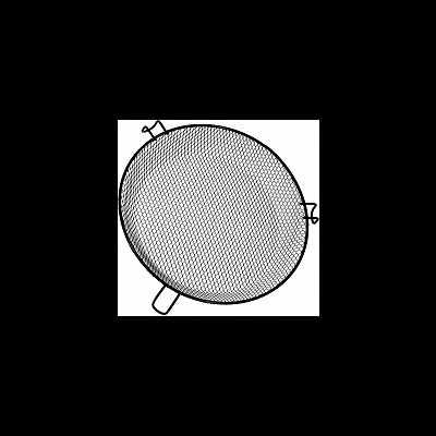 Espelho redondo com moldura preta e textura de malha fina