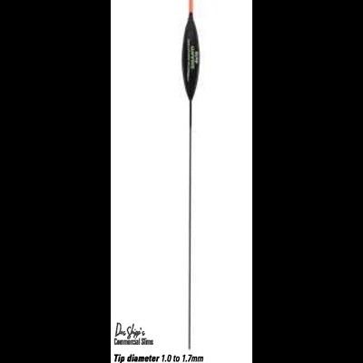 Flutuador de pesca com corpo preto e ponta laranja