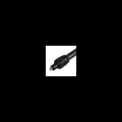 Cabo óptico negro com conector prismático e capa de plástico preto