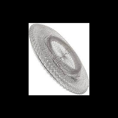 Prato decorativo metálico prateado com padrão de malha vazada