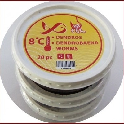 Embalagens redondas com Dendros Dendrobaena Worms