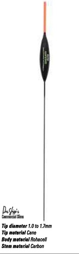 Flutuador de pesca com corpo preto e ponta laranja