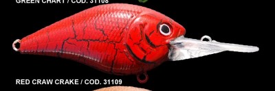 Isca de pesca vermelha com padrão de rachaduras e detalhes realistas