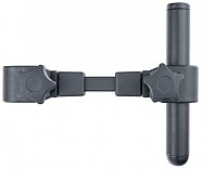 Suporte ajustável preto para microfone sobre fundo branco