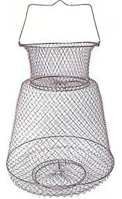 Cesto metálico cilíndrico de rede prateada com alça