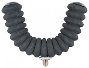 Suporte flexível de microfone preto em espiral com base metálica