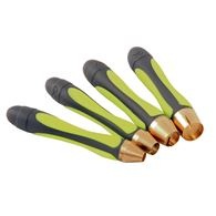 Conjunto de três ferramentas com cabos ergonómicos em preto e verde