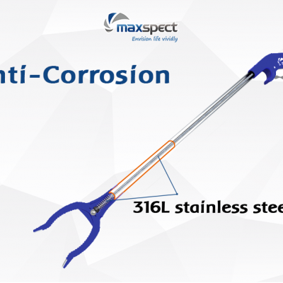 Ferramenta de três garras anti-corrosão com cabo azul e aço inoxidável 316L