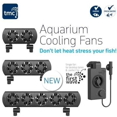 Ventoinhas de arrefecimento para aquário em preto com controlo de temperatura