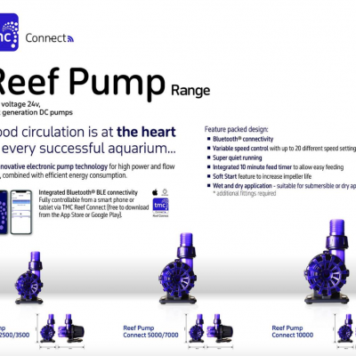 Bombas Reef Pump Connect em três modelos com descrição e especificações técnicas