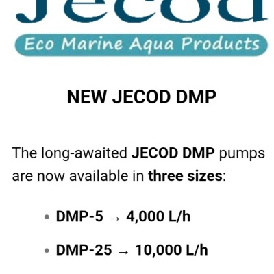 Publicidade de bombas Jecod DMP com capacidades de 4.000 L/h, 10.000 L/h e 22.000 L/h