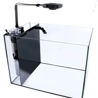 Aquário de vidro transparente com filtro e iluminação LED