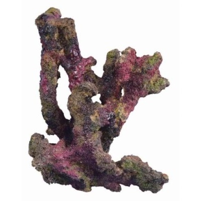 Ornamento de aquário em forma de coral com cores roxo, verde e rosa