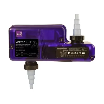 Esterilizador de água ultravioleta Vecton titan 275 roxo com conectores brancos