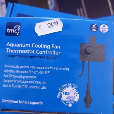 Caixa azul de controlador de termostato para ventilador de arrefecimento de aquário