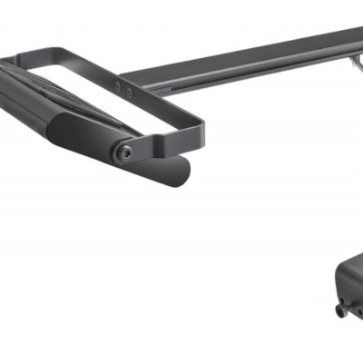 Suporte de parede articulado preto em metal com braço extensível