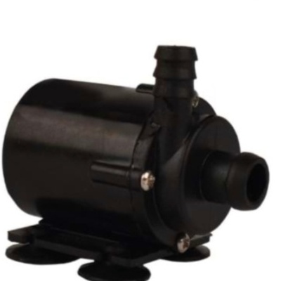 Bomba de água preta com conexões tubulares e base com ventosas