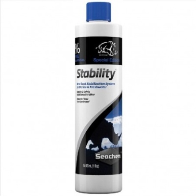 Frasco de Stability da Seachem com tampa azul