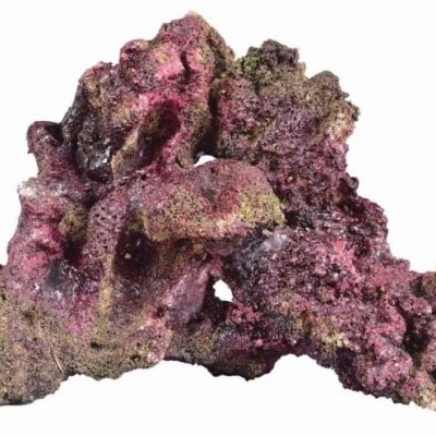 Rochoso com textura rugosa em tons roxo, rosa e verde