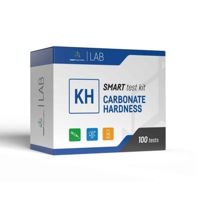 Caixa de kit de teste para dureza de carbonato KH em branco e azul