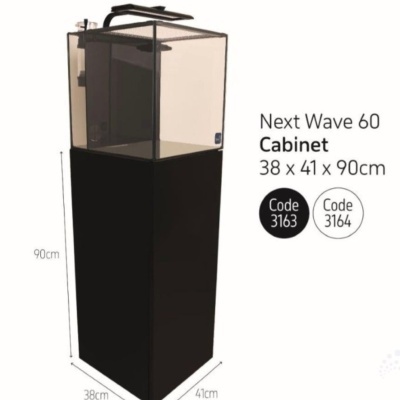 Aquário Next Wave 60 com gabinete preto e dimensões 38x41x90 cm