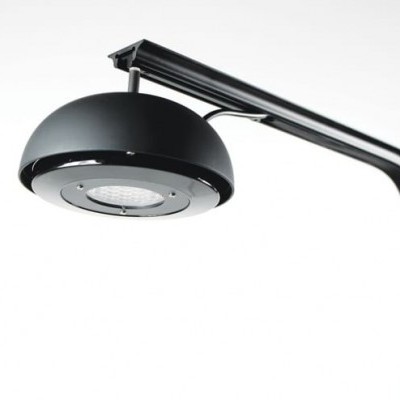 Candeeiro de teto moderno preto com luz LED circular