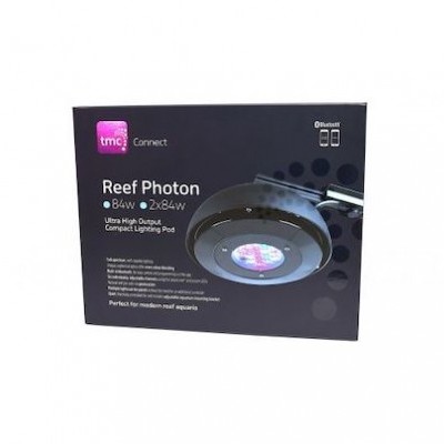 Embalagem de luz para aquário Reef Photon da tmc Connect com imagem do produto e texto
