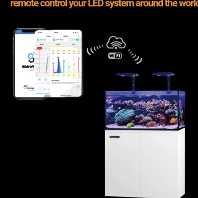 Aquário com sistema LED controlado por app Syna-G