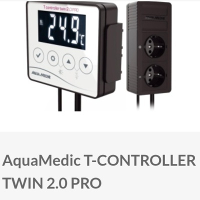 Controlador eletrônico AquaMedic T-CONTROLLER TWIN 2.0 PRO com display digital e tomadas