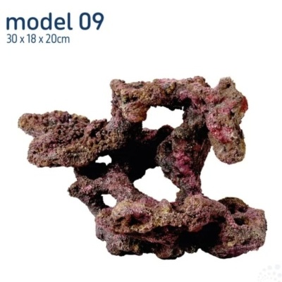 Escultura decorativa model 09 castanho e vermelho em textura rugosa