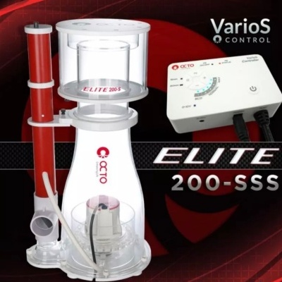 Skimmer de protein ELITE 200-SS branco e vermelho com controlador VARIOS CONTROL