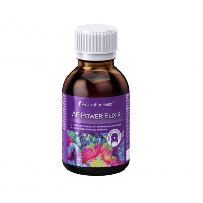 Frasco de elixir AF POWER ELIXIR Acquaforest com rótulo lilás e flores