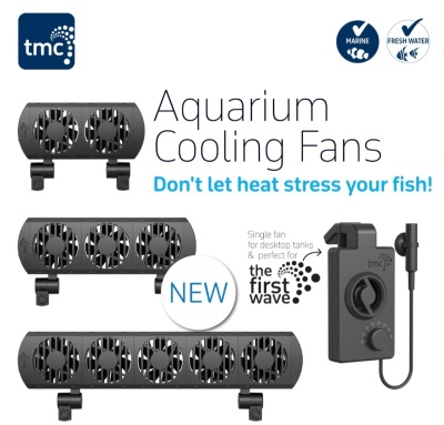 Ventoinhas de arrefecimento para aquário em preto com controlo de temperatura