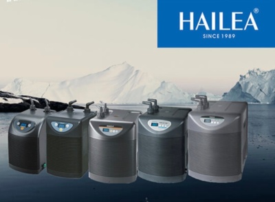 Bombas HAILEA em vários tamanhos com fundo de montanhas geladas