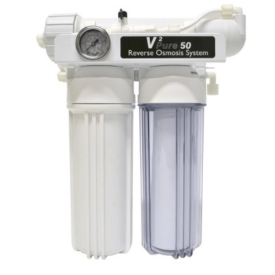 Sistema de osmose reversa V2 Pure 50 com dois filtros e manómetro