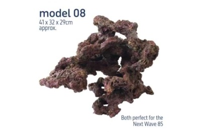 Rochas decorativas modelo 08 com dimensões e texto descritivo