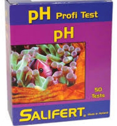 Caixa de teste de pH Salifert com imagem de anémonas e peixe