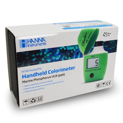 Caixa do aparelho medidor portátil HANNA para fósforo marinho, modelo HI736.