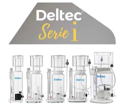 Cinco equipamentos Deltec Série i alinhados em diferentes tamanhos e formatos