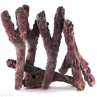 Coral artificial vermelho escuro com textura rugosa