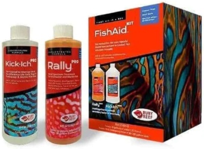 Kit FishAid com duas garrafas e caixa colorida
