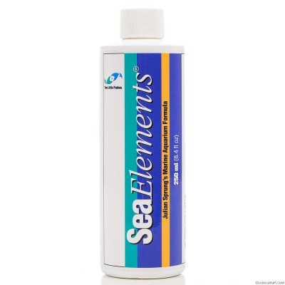 Frasco do produto SeaElements com rótulo colorido