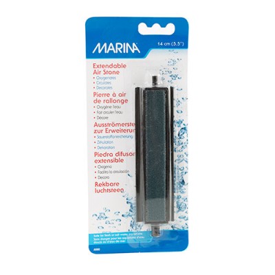 Pedra difusora extensível preta para aquário na embalagem azul e branca MARINA