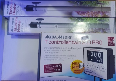 Aquecedores titanium para aquários Aqua Medic e controlador digital de temperatura