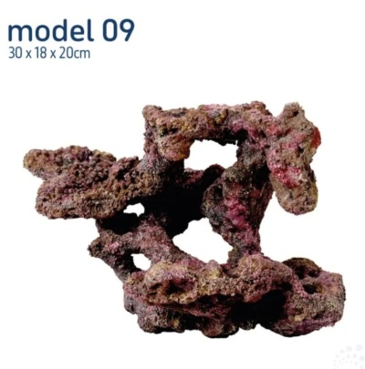 Escultura decorativa model 09 castanho e vermelho em textura rugosa