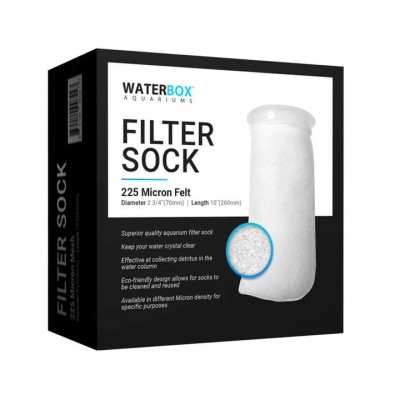 Embalagem preta de filtro de aquário branco WATERBOX FILTER SOCK 225 Micron Felt