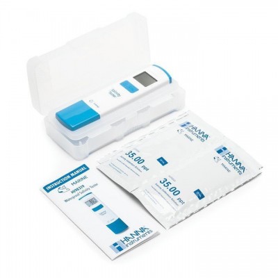 Medidor digital de pH com estojo, sais de calibração 35.00 pH e manual HANNA